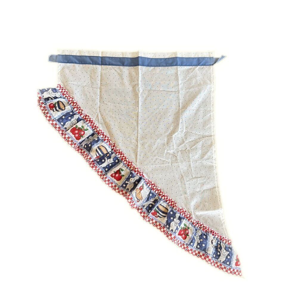 Pilsbury Doughboy valence 1 single curtain poppin Fresh 1998 white mini polka do
